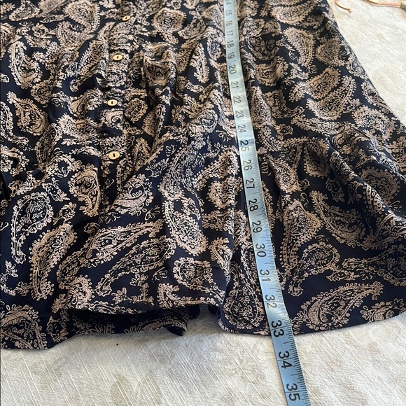 Wishlist Black and Cream Paisley Ruffled Bohemian Hippie Mini Dress - Picture 9 of 13